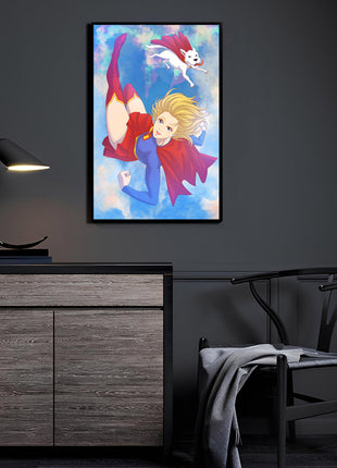 Supergirl & Krypto acrylic wall art by Christian Pabustan
