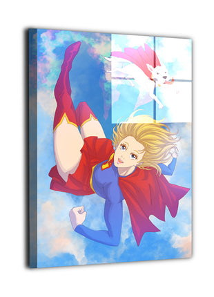 Supergirl & Krypto metal wall art by Christian Pabustan