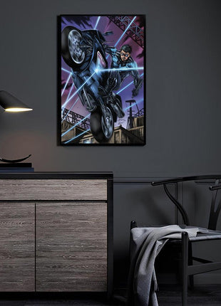 Acrobat on Motorcycle Nightwing acrylic wall art by Julius Abrera