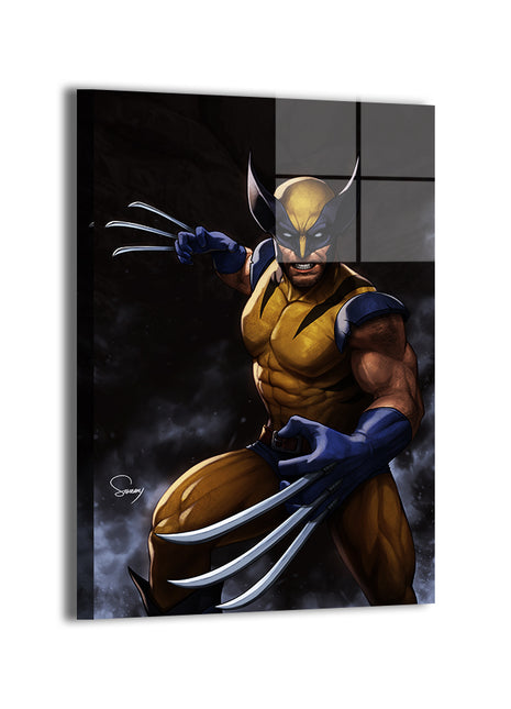 Adamantium Berserker wall art metal print displaying bold contrast and cinematic lighting, capturing raw ferocity and indestructible presence on durable aluminum by Snapping Turtle Gallery