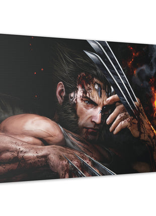"Adamantium Fury – Wolverine with Claws Out Wall Art on canvas, acrylic, and metal – front view featuring Wolverine in a powerful battle-ready pose with claws extended."

