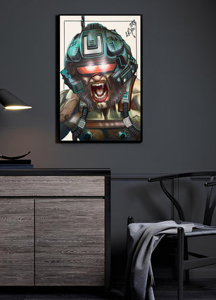 Wolverine Weapon X helmet portrait, Adamantium Rage room display by Aurelio Rigoni