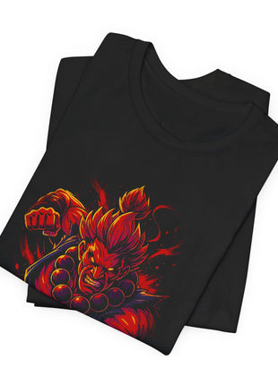 Folded view of the black Akuma Raging Fist Graphic T-Shirt.