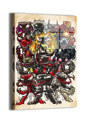 Alien Bond Mayhem Venomverse ensemble Marvel wall art 1 by Jeff Benitez