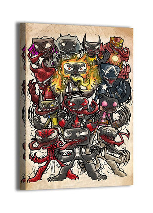 Alien Bond Mayhem Venomverse ensemble Marvel wall art 2 by Jeff Benitez