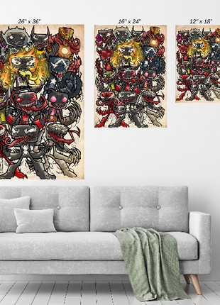 Alien Bond Mayhem Venomverse ensemble Marvel wall art 4 by Jeff Benitez