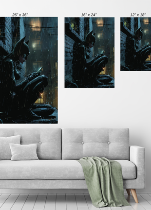 Catwoman Alley Silence Wall Art room display mockup