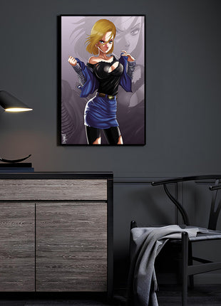 Android 18 Wall Art Acrylic Print, Premium Wall Art by Snapping Turtle Gallery