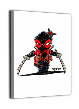 Anti-Hero Chibi Deadpool wall art — Marvel vertical print by Ceasar Muyuela, image 2.