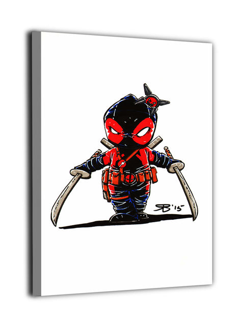 Anti-Hero Chibi Deadpool wall art — Marvel vertical print by Ceasar Muyuela, image 2.