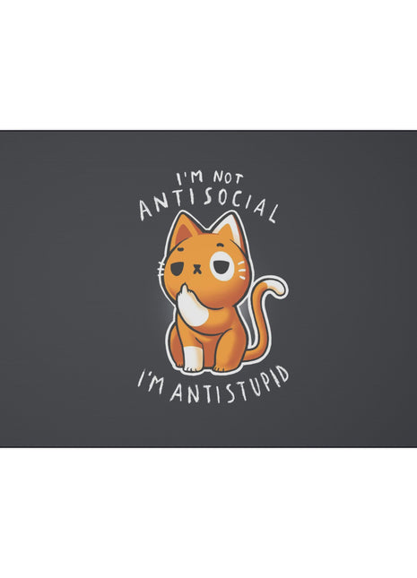 "I'm Not Anti Social, I'm Anti Stupid Wall Art on premium canvas, acrylic, and metal – front view with bold typography"

