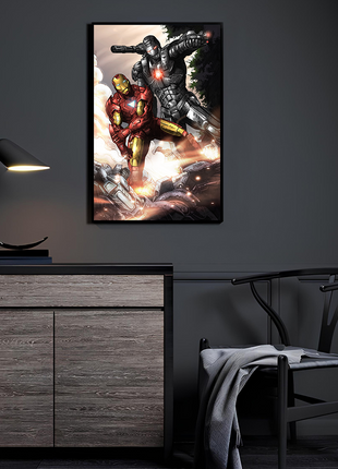 Armored Alliance Iron Man & War Machine wall art — Marvel vertical print by Julius Abrera, image 3.