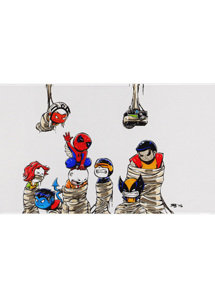Spider-Man Chibi X-Men Gaming Mat | Marvel Fan Art - Snapping Turtle Gallery