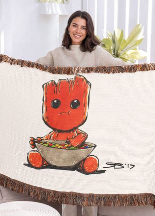 Baby Groot Chibi Blanket | Guardians of the Galaxy Woven Throw - Snapping Turtle Gallery