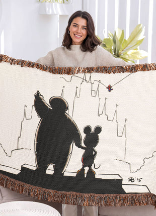Baymax Mickey Spider-Man Chibi Blanket | Disney x Marvel Woven Throw - Snapping Turtle Gallery
