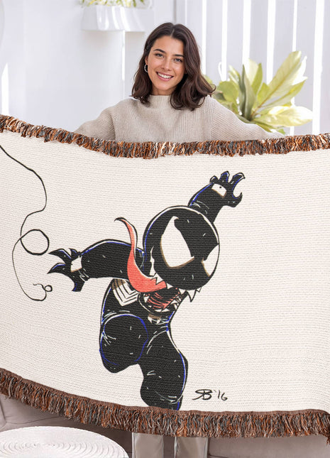 Venom Chibi Woven Blanket | Marvel Premium Cotton Throw - Snapping Turtle Gallery