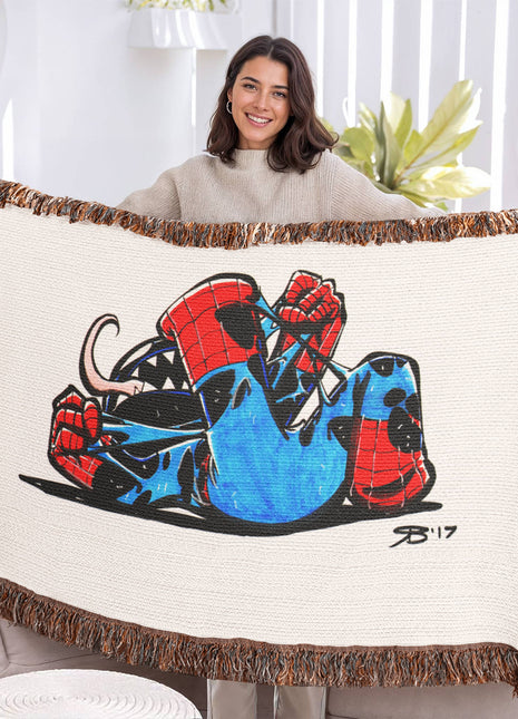 Spider-Man Venom Chibi Woven Blanket | Marvel Premium Cotton Throw - Snapping Turtle Gallery