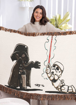 Darth Vader Stormtrooper Chibi Woven Blanket | Star Wars Cotton Throw - Snapping Turtle Gallery