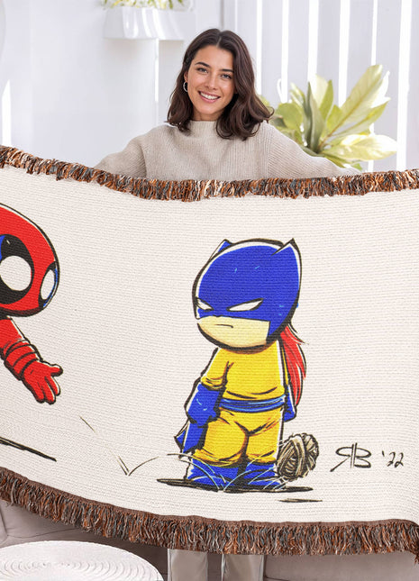 Deadpool Catwoman Chibi Blanket | Marvel x DC Woven Throw - Snapping Turtle Gallery