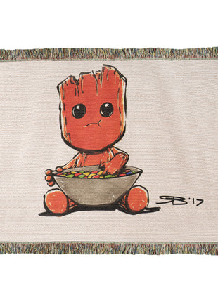 Baby Groot Chibi Blanket | Guardians of the Galaxy Woven Throw - Snapping Turtle Gallery