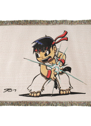Ryu Blanket | Street Fighter Chibi Woven Throw 50x60 - Snapping Turtle Gallery