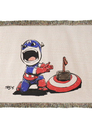 Thor Captain America Chibi Blanket | Marvel Mjolnir Woven Throw - Snapping Turtle Gallery