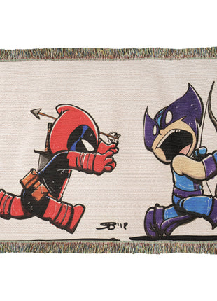 Hawkeye Deadpool Chibi Blanket | Marvel Woven Throw - Snapping Turtle Gallery