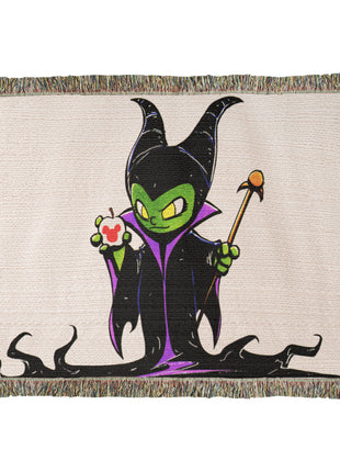 Maleficent Chibi Woven Blanket | Disney Villain Premium Cotton Throw, Shop Maleficent chibi Disney villain woven blanket. 100% cotton loom-woven throw, 3 sizes. No peeling, no fading. Fast US shipping. Order yours today., [-Snapping Turtle Gallery