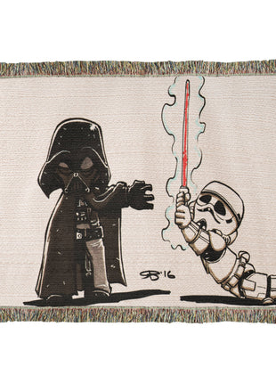 Darth Vader Stormtrooper Chibi Woven Blanket | Star Wars Cotton Throw - Snapping Turtle Gallery