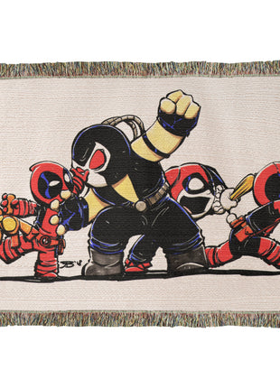 Bane Harley Quinn Deadpool Chibi Blanket | Marvel x DC Woven Throw - Snapping Turtle Gallery