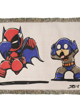 Deadpool Batman Chibi Blanket | Marvel x DC Woven Throw - Snapping Turtle Gallery