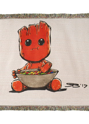 Baby Groot Chibi Blanket | Guardians of the Galaxy Woven Throw - Snapping Turtle Gallery