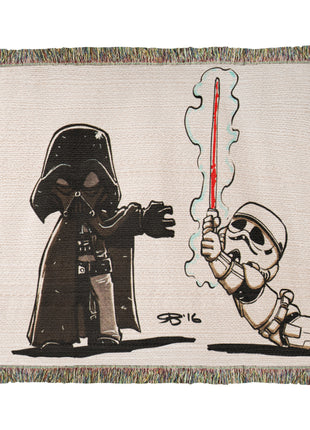 Darth Vader Stormtrooper Chibi Woven Blanket | Star Wars Cotton Throw - Snapping Turtle Gallery