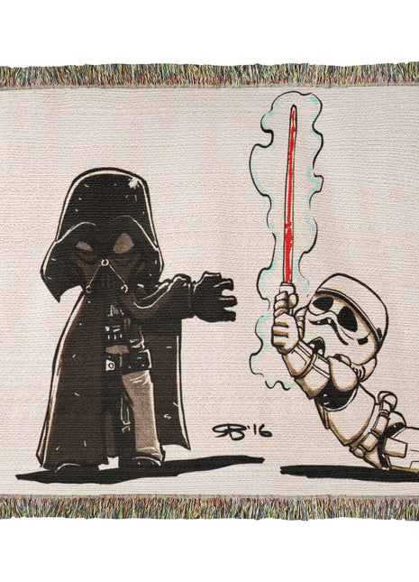 Darth Vader Stormtrooper Chibi Woven Blanket | Star Wars Cotton Throw - Snapping Turtle Gallery
