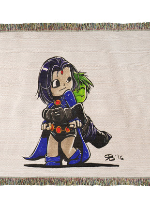 Beast Boy Raven Chibi Blanket | Teen Titans Woven Throw - Snapping Turtle Gallery