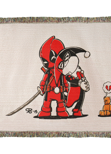 Deadpool Harley Quinn Chibi Blanket | Marvel x DC Woven Throw - Snapping Turtle Gallery