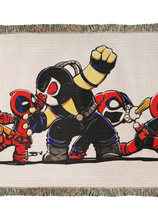 Bane Harley Quinn Deadpool Chibi Blanket | Marvel x DC Woven Throw - Snapping Turtle Gallery