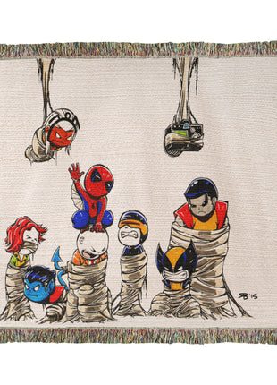 Spider-Man X-Men Chibi Woven Blanket | Marvel Premium Cotton Throw - Snapping Turtle Gallery