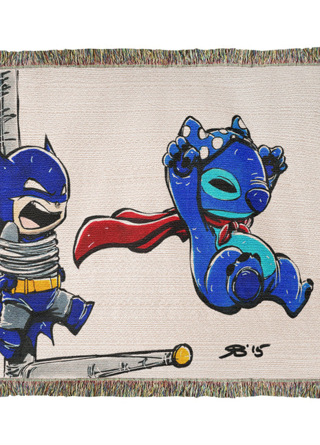 Stitch Batman Chibi Blanket | Disney x DC Woven Throw - Snapping Turtle Gallery