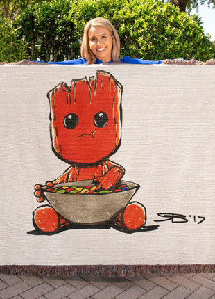 Baby Groot Chibi Blanket | Guardians of the Galaxy Woven Throw - Snapping Turtle Gallery