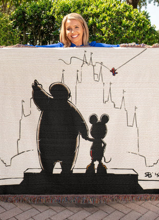 Baymax Mickey Spider-Man Chibi Blanket | Disney x Marvel Woven Throw - Snapping Turtle Gallery