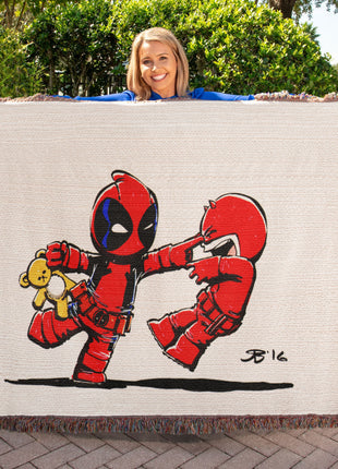 Deadpool Daredevil Chibi Blanket | Marvel Woven Throw - Snapping Turtle Gallery