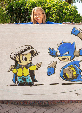 Law Batman Chibi Blanket | One Piece x DC Woven Throw - Snapping Turtle Gallery