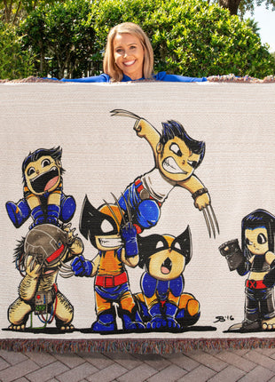 Wolverine X-23 Chibi Woven Blanket | Marvel X-Men Premium Cotton Throw - Snapping Turtle Gallery