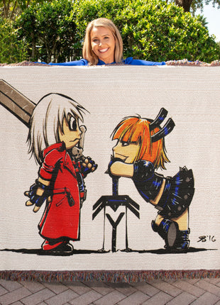 Dante Magik Chibi Blanket | Devil May Cry x Marvel Woven Throw - Snapping Turtle Gallery