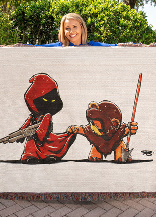 Ewok Jawa Chibi Blanket | Star Wars Woven Throw - Snapping Turtle Gallery