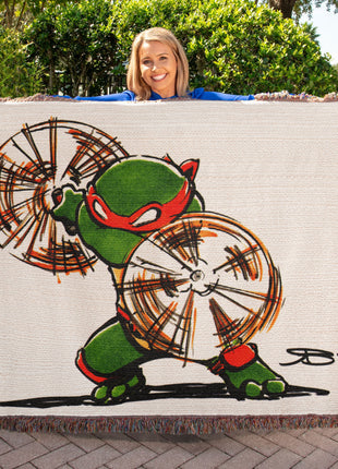 Michelangelo TMNT Chibi Blanket | Ninja Turtles Woven Throw - Snapping Turtle Gallery