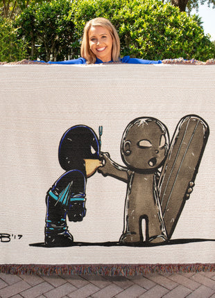 Silver Surfer Black Bolt Chibi Blanket | Marvel Woven Throw - Snapping Turtle Gallery