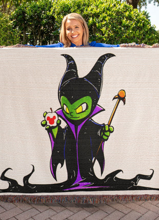 Maleficent Chibi Woven Blanket | Disney Villain Premium Cotton Throw, Shop Maleficent chibi Disney villain woven blanket. 100% cotton loom-woven throw, 3 sizes. No peeling, no fading. Fast US shipping. Order yours today., [-Snapping Turtle Gallery