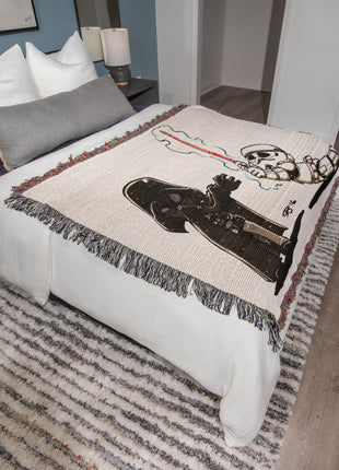 Darth Vader Stormtrooper Chibi Woven Blanket | Star Wars Cotton Throw - Snapping Turtle Gallery